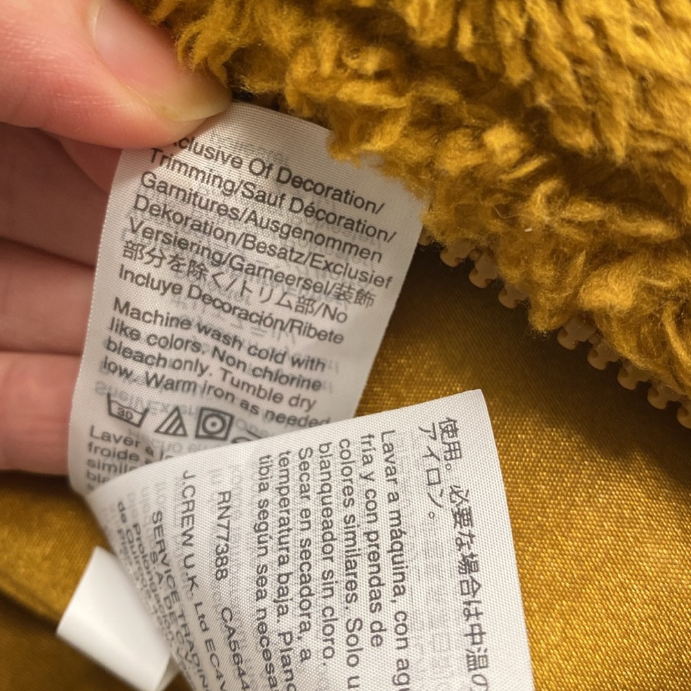 NWOT J.CREW Sherpa teddy bomber jacket in Golden Brandy - Picture 8 of 10